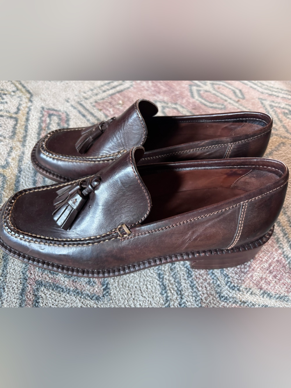 Cole Haan Dark Brown Leather Tassel Loafers